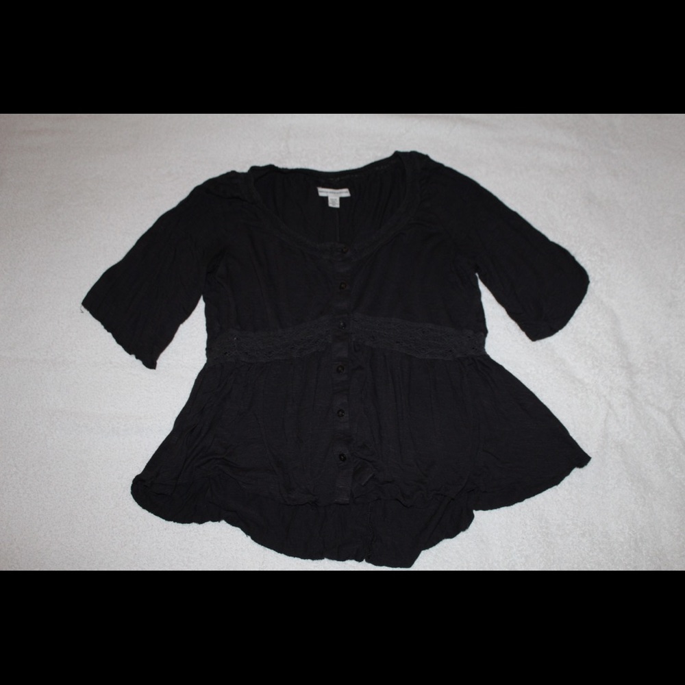 American Eagle Dark Gray Half Sleeve Top